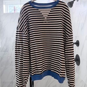 Free People Striped Sweatshirt